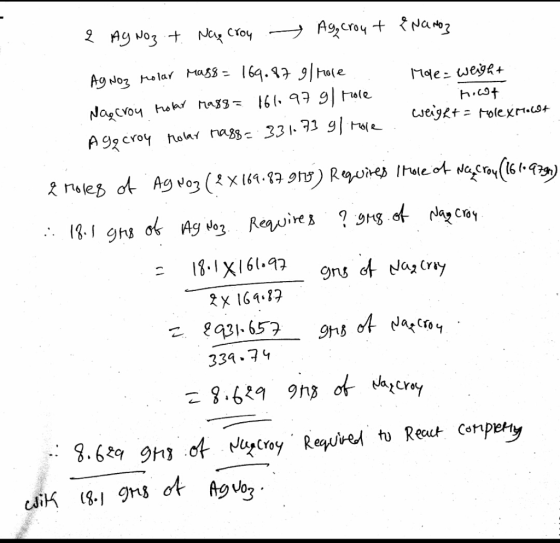 2 AgNO3 t. Nas croy - & NaNO3 Ag, crout Ag Noz rolar Mass=169.87 g/ more at 9 more.. . role= weight Nacrou holar ra88= 1610 9
