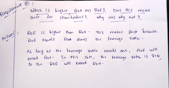 ( 2 Requirement o Which is sense for higher Rot (68) ROE 2 Does this make stockholders & why (or) why not ? ROE ROE is higher