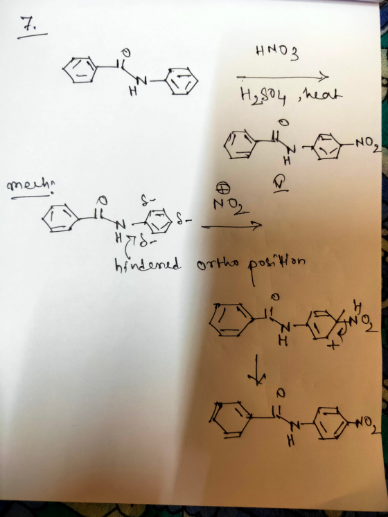 HNO3 H₂SO4 , heat _NO2 mech HTD- hindened ortho position ZI