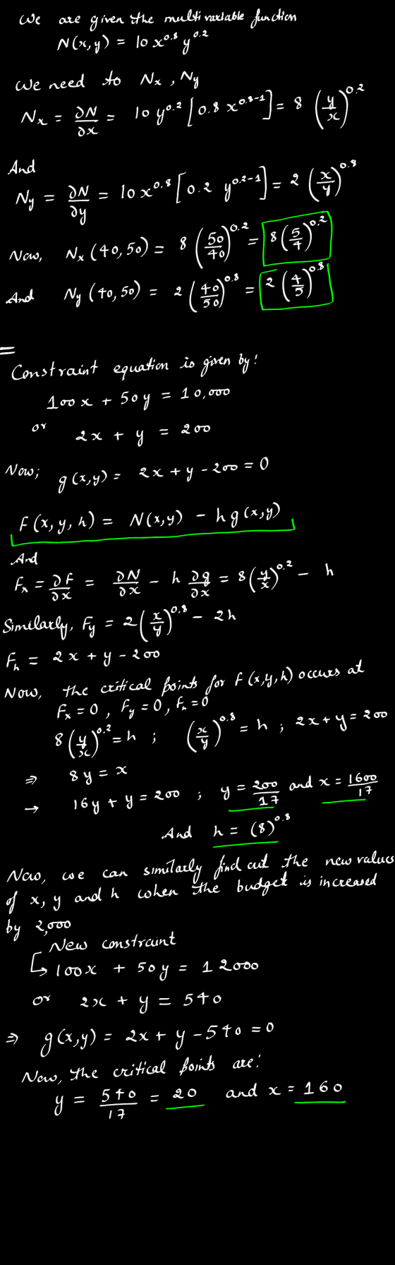 we are given the multivariable function N(x,y) = lo xos you? We need to Nx , Ny Nx = and 10 30*20.3 x*-+)- s (*)** And 0.8 Ny