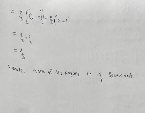(1) 이 2(3 23 42 tonce. Area of the Region is 4 Squase units. 에