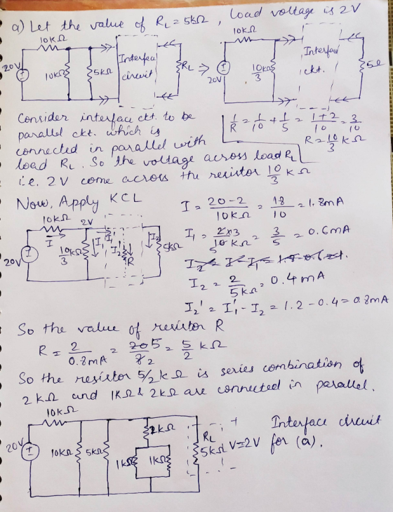 - a) Let the value of R25k2, load voltage is 2V lok.12 Toke -- Interford 2o loker} Interface ehrewit) {skrehrewit) use! ickt