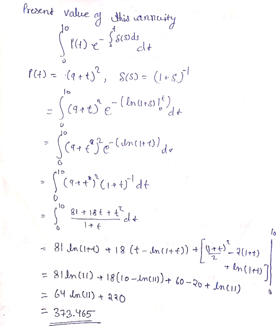Present value of this canncity 844) = 60++)?, S(S) = (1+5.JT Sante-(04192 24 - Scarpejo- (lncie) do 528++?c1+#3944 sono let
