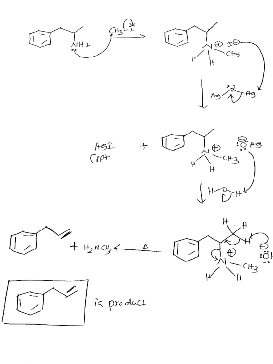 on joue ouers ΔΙΑ 6 IO CH3 Ag A Asi Cppt ASI + D o reing CH3) (ppt A HA gee on NCHE x CH2 is product
