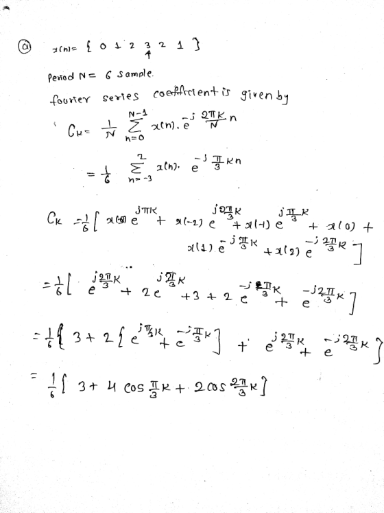 Cl Pe od N ς sample coectent t given by 2. Ск .ell e jkst.) e-a (9 e + 씻(-2) +ス(o) + 6 3 e 3