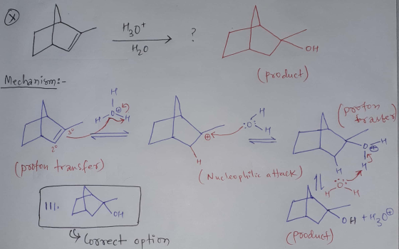 H₂ot H₂O OH Mechanism: - (product) H proton H-0 traster 30 20 15 H (porton transfer (Nucleophilic attack) 12 a OH OHT & Corre