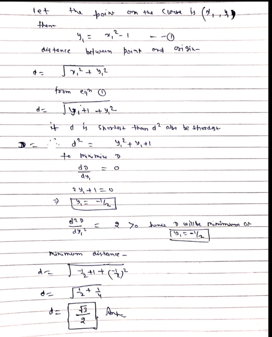 let thena the point on the Chine ts (1 ) distance between point and gigin- de Jx2 + 4,2 foom eqn o اود ان والده it - a to sho