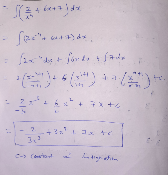 2 + 6x+7 de SC 23 7) de Sex + = (2x-dbe + for dx + (7 da t Get 7) dx ti -3):6(**)( tc 2 2x - 3 + 6 x + 7 xta 2 +32 + 7x tc