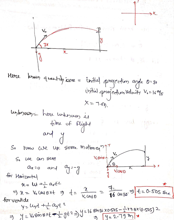 Vo 30 x Here known quantity sure initial projection projection angle 0:30 ürihil projection belocity voalcony X=7.0 legknown
