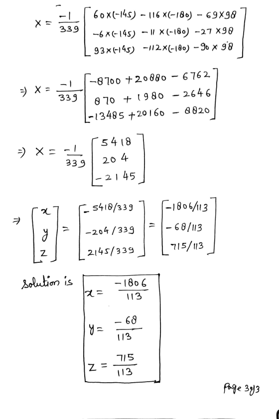 X 339 60X(-145) - 116X(-180) - 6998 -6X6-145) -11 X (-180) -27 X98 93x4-145) -112x6-180) - 90 x 98 => x= -1 339 -8700 +20080