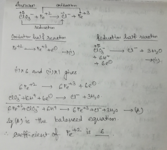 Auswen Oxidedton +5 1+3 eloz the +² ert het 21 - reduction Oxidation half reaction Reduction half reaction Fe +2 - +3 • Fe +5