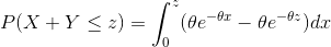 P(X+Y < 2) = [ (@e-ør – 6e-63)dx
