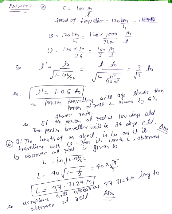 ANWer? @ c= 1com speed of toquelas = 120km - I lots h - 120 km 120 x (vo 3600 6:1200 ta to - JM-646 fi= 1.06 to I m t to. 3