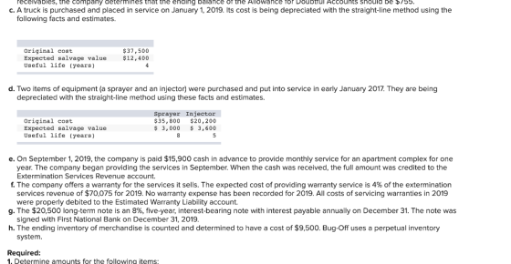 receivables, the company determines that the ending balance of the Allo c. A truck is purchased and placed in service on Janu