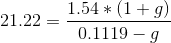 21.22 - 1.54 * (1+0) 0.1119 – 9