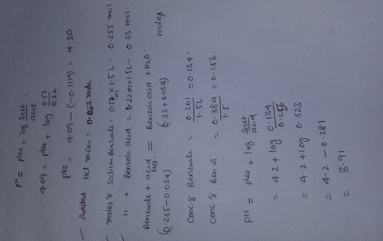 crcudt 6 22 u Benzoic and b-22 mxtSしこ 0:33 mol - tatta-= Benzoic acid th.D mx ol e Salt 42 +oa 0 $23 2 4.2 o 28