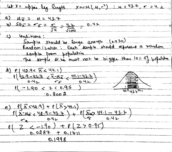 43., XNĻM, utX up pi leg ngt a) uz 43. 0,42 onditins Samp hould be lage anouh zso) kand omisahor auh dame should eent a odom