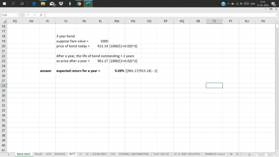 E V. 13:13 ENG 110 dx 4 FG FH FI FI FK FL FM FN FO FP FO FR FS FT I FU FV 3 year bond suppose face value = price of bond toda
