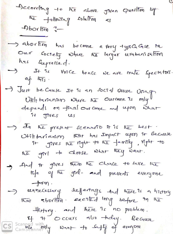 According to the the following Aborlion - above solution given as Question by abortion has become a very typ, G, Gse n our so