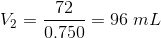 Vo - 72 V2 = 0.750