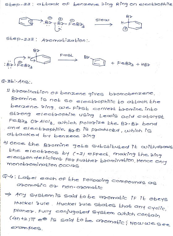 step-11; attack of benzene ding Ring on elcetao phile Since Ba н Ba Step-111; Aromatization! Ba Fast Ba :Bad Fe Bag + Fe B33