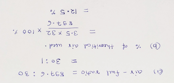 uelasho T: 0: of theoritical air used 3.5 * 32 X .t68 11 19