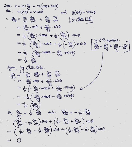Since; 2 = 2+eng = r(2018 + isine) then : a (vo) = rose and y(re)= psing : - 警器 + y Cle.au - 銀xne + sine 1 = () prese + s (1)