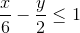 \frac{x}{6}-\frac{y}{2}\le 1