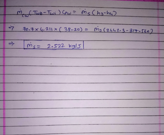 m (Two-Twi) Cw= ms (ha-hu) => 70.7x4-211* ( 38-20) = ņs (2442-3-319-5662 img= 2.522 kals