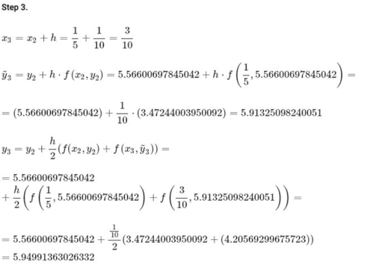 Step 3. 1 x3 = 22 +h + 1 3 10 10 5 İs = y2 +h. f (72, y) = 5.50600697845042 +hıs (5) (5,5.56600697845042 (5.56600697845042) +