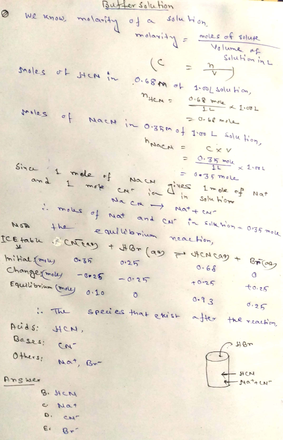 6 We know, Butter solution molarity of a solution molarity = moles of solute u volume of 1 Solution in a soles of Hen in sole