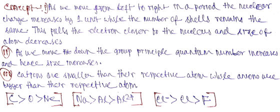 concept as we move from teft to right in a persod the needlear charge mereases by I unit while the number of shells remains t