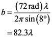 (72 rad)
b=
2T sin(8o
=82.32