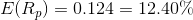 E(R) = 0.124 = 12.40%
