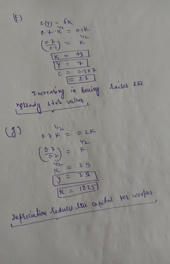 S. (y) = ok 0.7 K = o.lk O TK = 49 1Y = 71 C = 0.387 E 2.1 Increasing in saning insteady state values, raises lime cgo 10.7