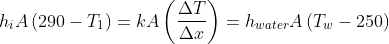 h: A (290-T ) = kA = hwater-A (TO-250)