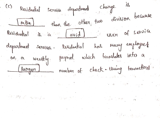 division because other two more than the . (c) Residential service department charge 12 [more than the other two Residential