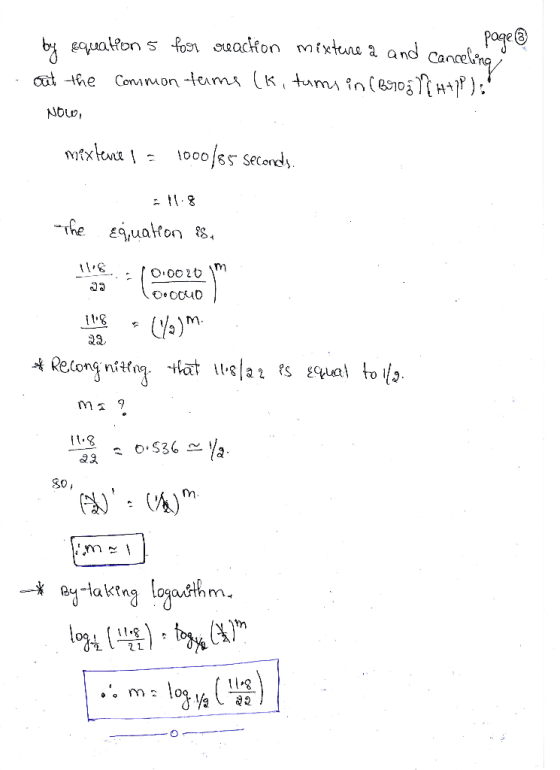 by equations for creaction mixture a and canceling! page out the common tume (K, tum, in (Brogl/4+IP): NOW, mortevie != 1000/