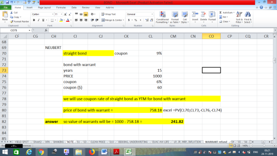 BOND - Microsoft Excel (Product Activation Failed) Add-Ins File Home Insert Page Layout Formulas Data Review View - 2x % Cut