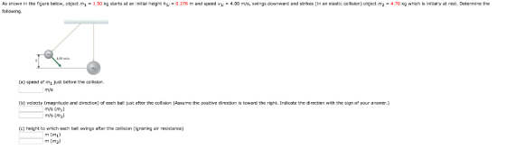 As shown in the figure below, object m1 = 1.50 kg