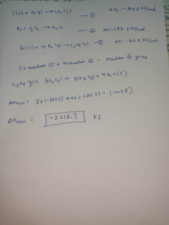 AH = -393.5 kJ/mol ((3) + 024) (0, (g) H₂ + + H₂O - A1=-285.5kJ/mol - 285, AH = -13.8 kJ/me 31(17+ 4 H₂ (g) → (3 Hg (g) - ® -