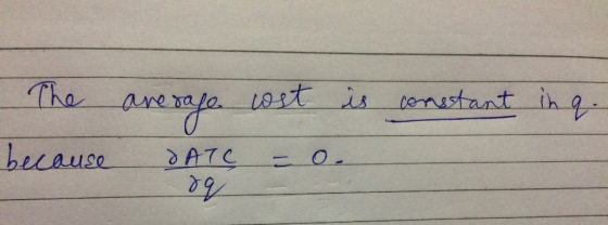 Tha Lost is enastant ih g because dATC = 0.