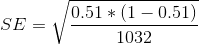 SE 0.51 *(1 – 0.51) 1032