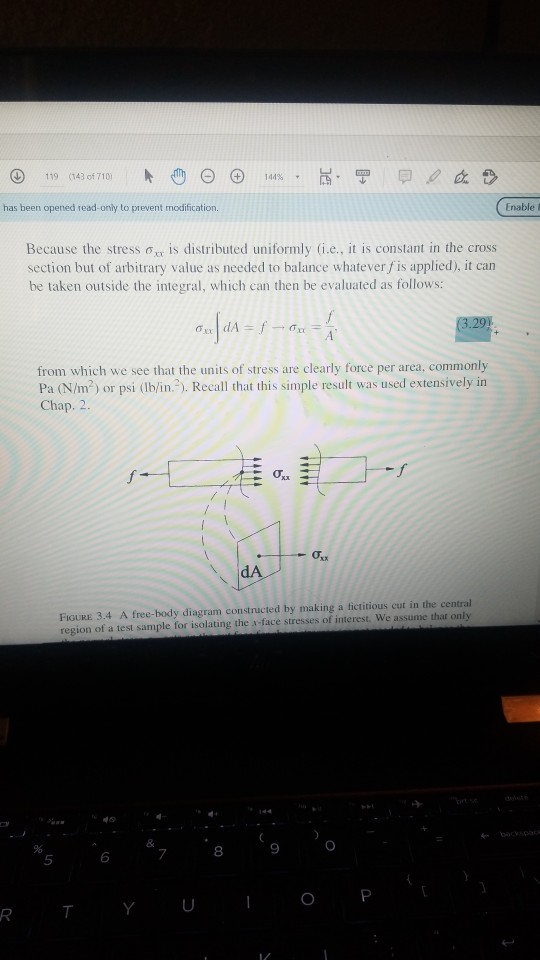 © 19 (143 61 710) Atho s . I de has been opened read-only to prevent modification. Enable Because the stress ox is distribute