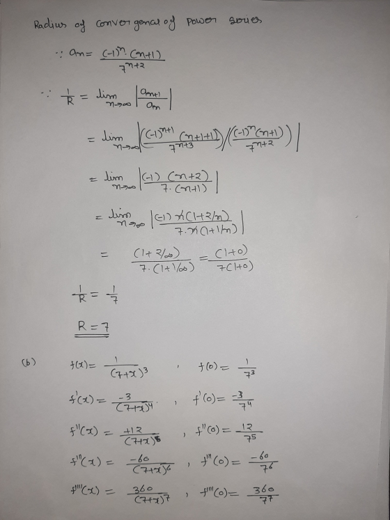 Radius of convergenal of Power sories an= (-1)^(n+1) 7 +2 ² = dim Panti no = les GACH20 1 I 7.8tlo) | (1+2/2) = (to) 7. (1+/0