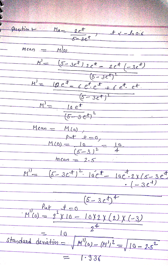 -ozet question t Me 2et it &- loo:6 mean - Mos M- (5-3et / 2e + _ zet (-314) - (5-3ety? Loet et tret et - 5-3et - M= loet -