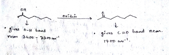 oxidise į N • gives ont band neon 3400 3300 cm to gives czo band nean. 1700 w .
