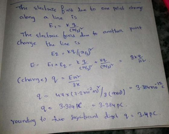 The elece to one point cerg aleng a line lebield de to anotha pin cherge the line 1s 2 k 3.3841o o n 3-334 3384 pC bican