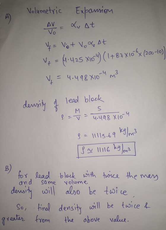 Volumetric E omien -y 3 s-11115.69 kg/m3 3 and Same olume e maw dexarthill alo be toi e So, hinal ao om the above value densi