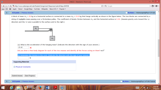 A block of mass m1 =